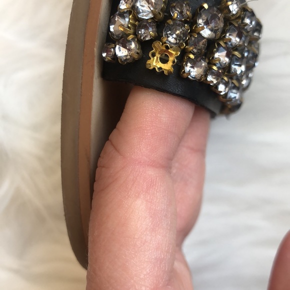 Dolce Vita Black Leather Sandals w/ Crystals Sz7.5 - Picture 3 of 5